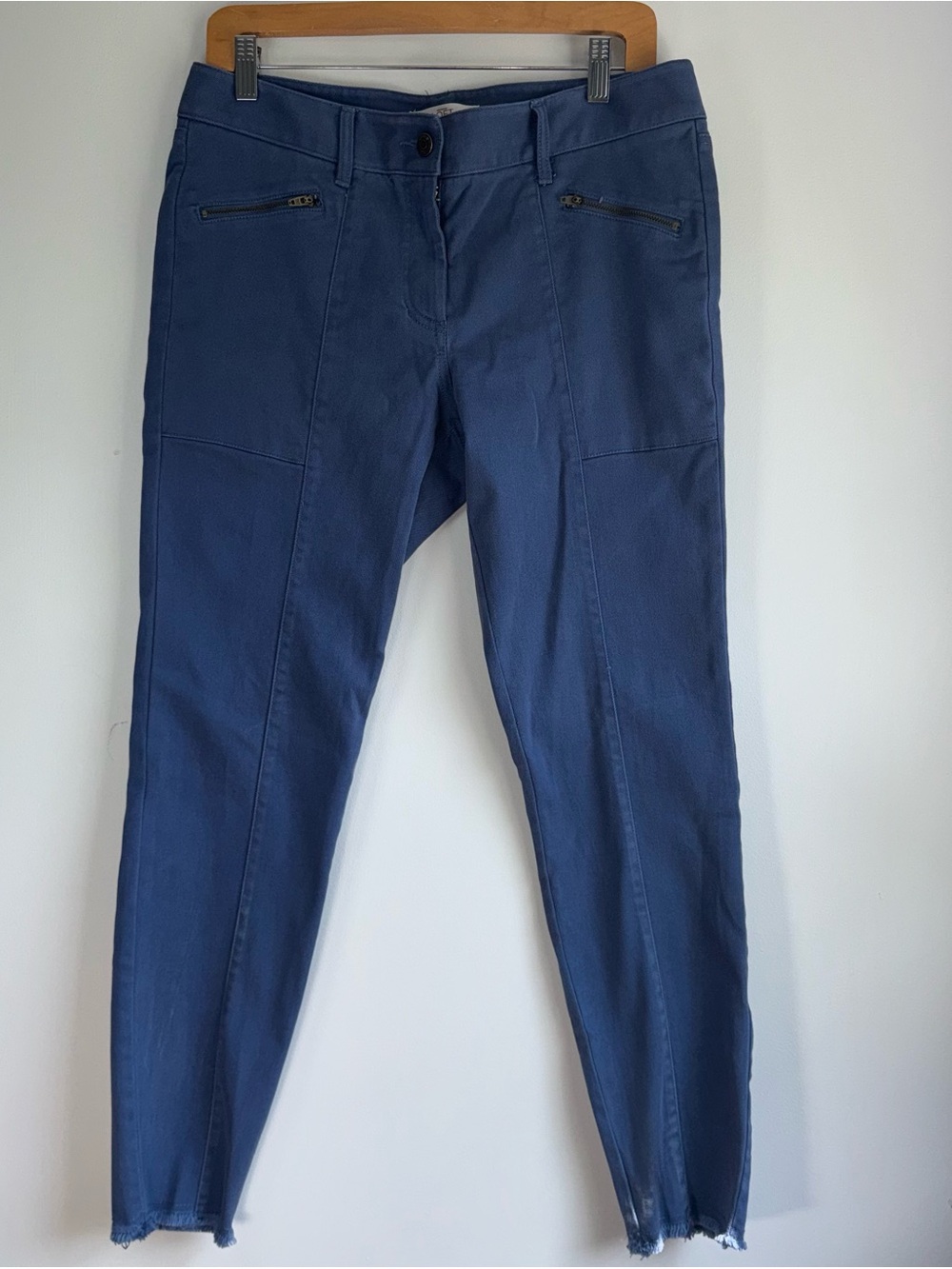 NWT AT Loft Pants Womens Blue Chino Mid Rise Modern Skinny Ankle Flat Front - 8